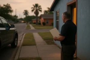 Domestic violence arrest while on probation in Texas, shown in a calm Rio Grande Valley setting