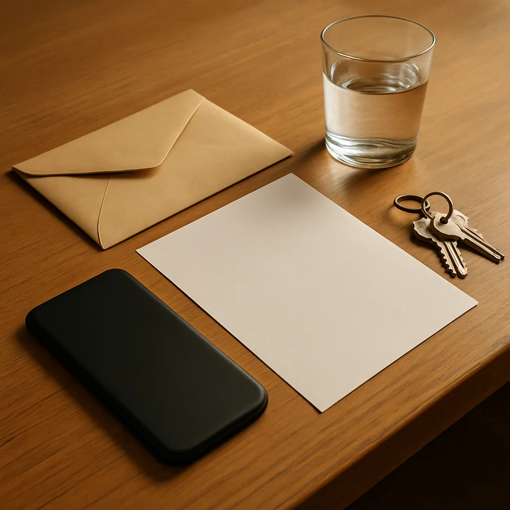 Documents and phone representing evidence review in a Texas protective order violation case