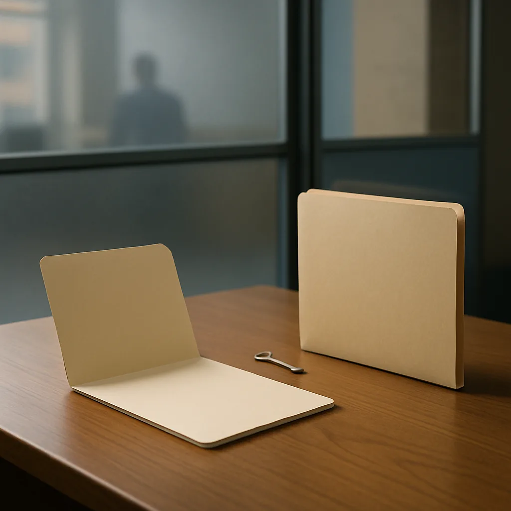 Unmarked folders representing Texas domestic violence expunction and nondisclosure options