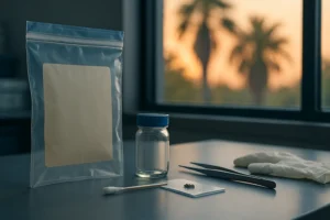 Evidence residue examined in a Texas drug residue possession charge case in McAllen